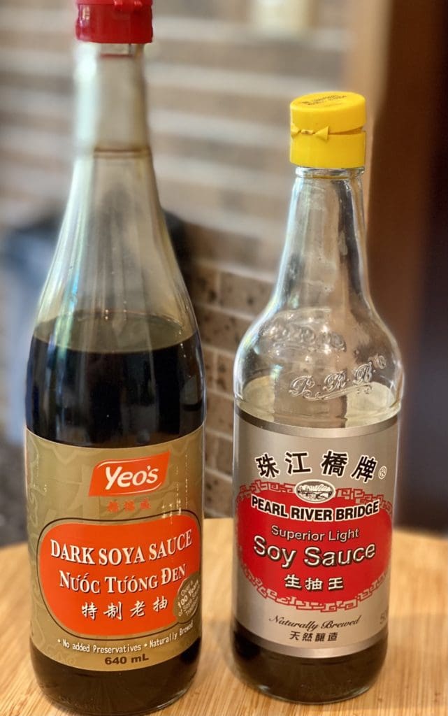 light and dark soy sauces