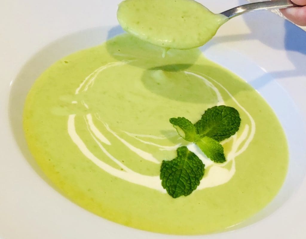 pea soup with wasabi