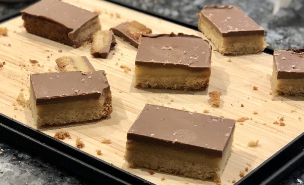 chopped up caramel slices