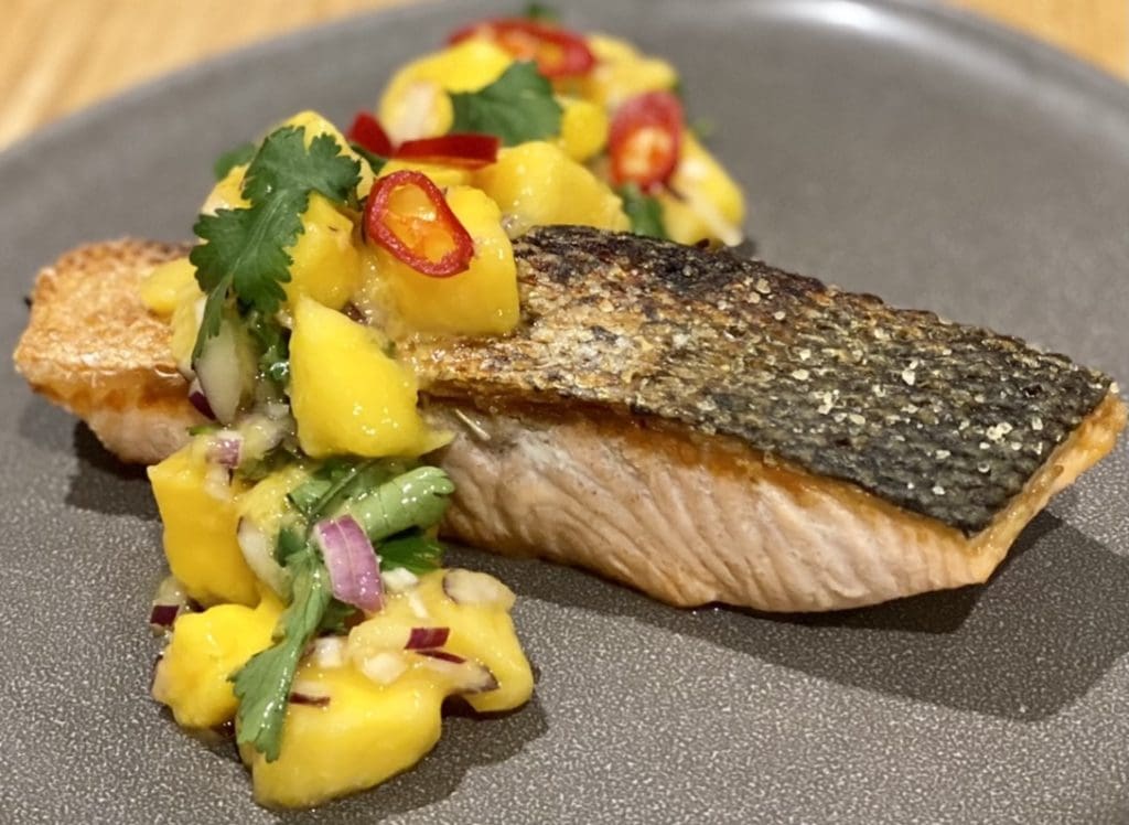 Mango salsa salmon