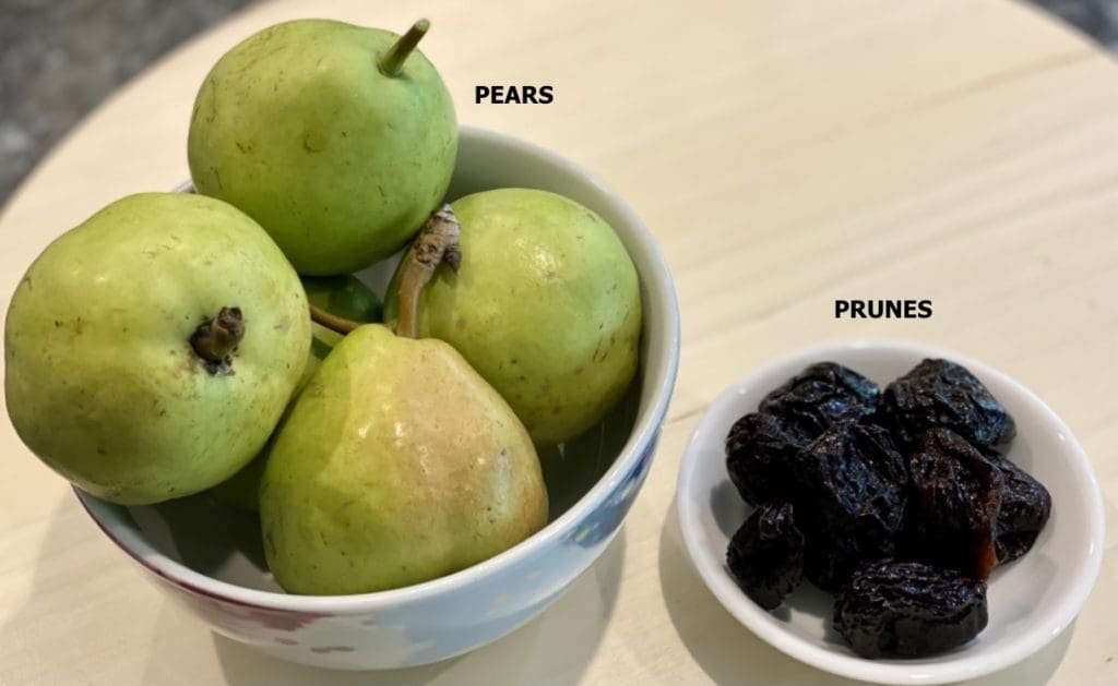 ingredients for EASY PRUNE AND PEAR PURÉE IMAGE