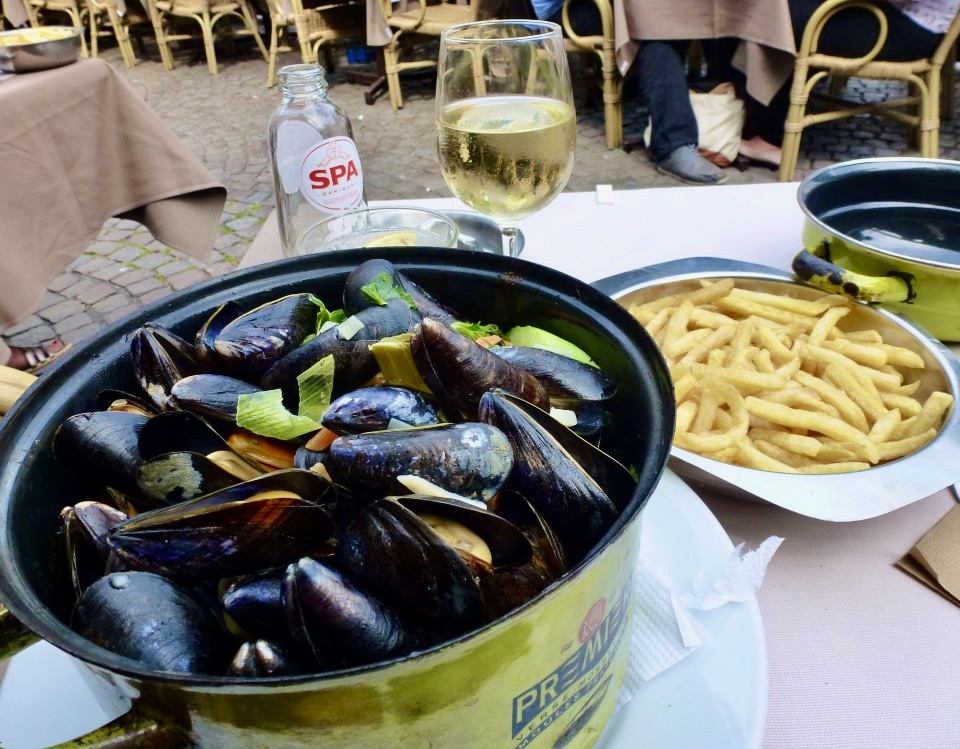 mussels bucket in Bruges