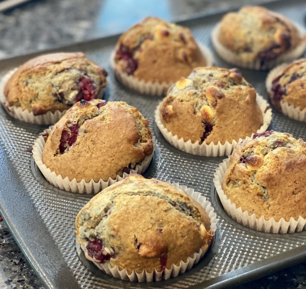 raspberry choc muffins