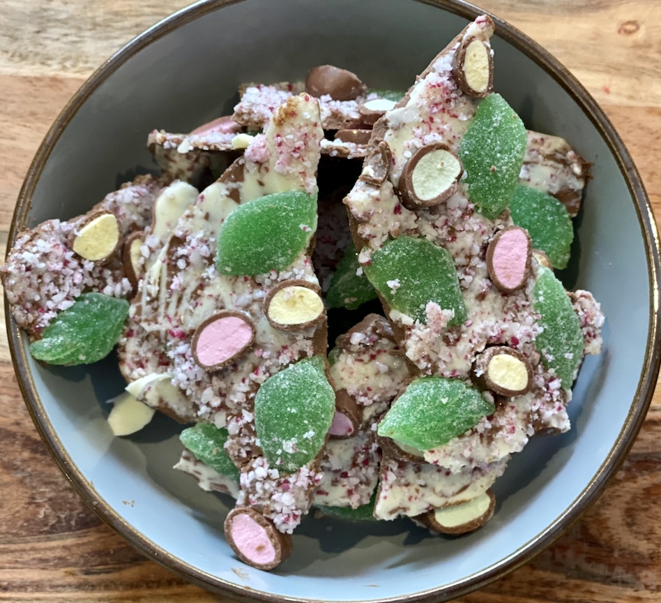 Chocolate Bark With Candy Cane