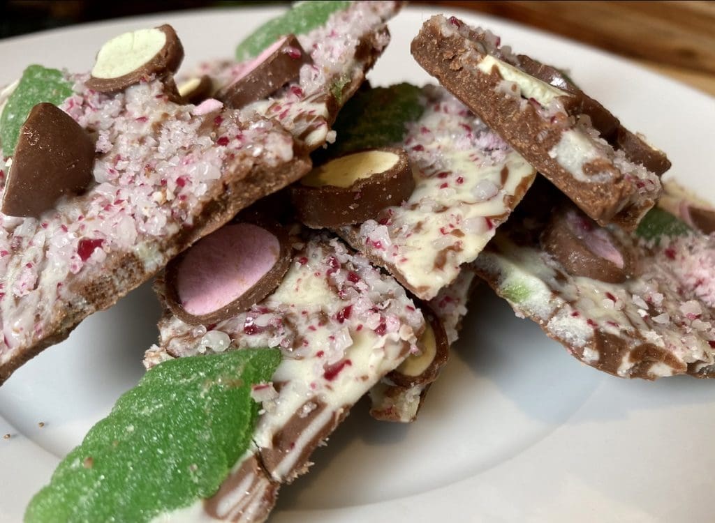 Chocolate Bark With Candy Cane