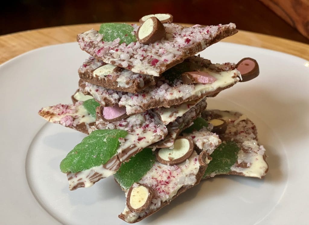 Chocolate Bark With Candy Cane