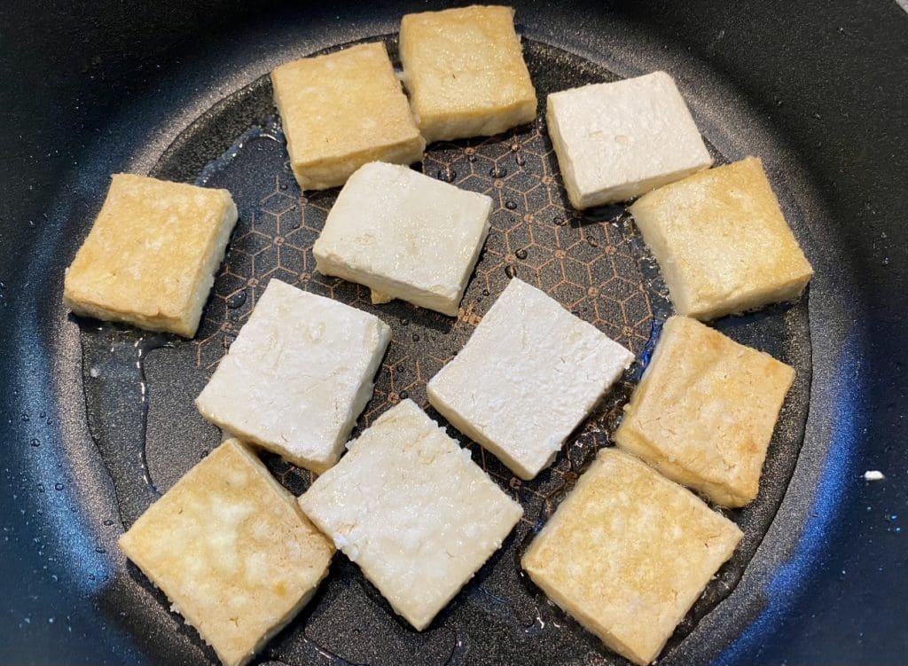 frying tofu