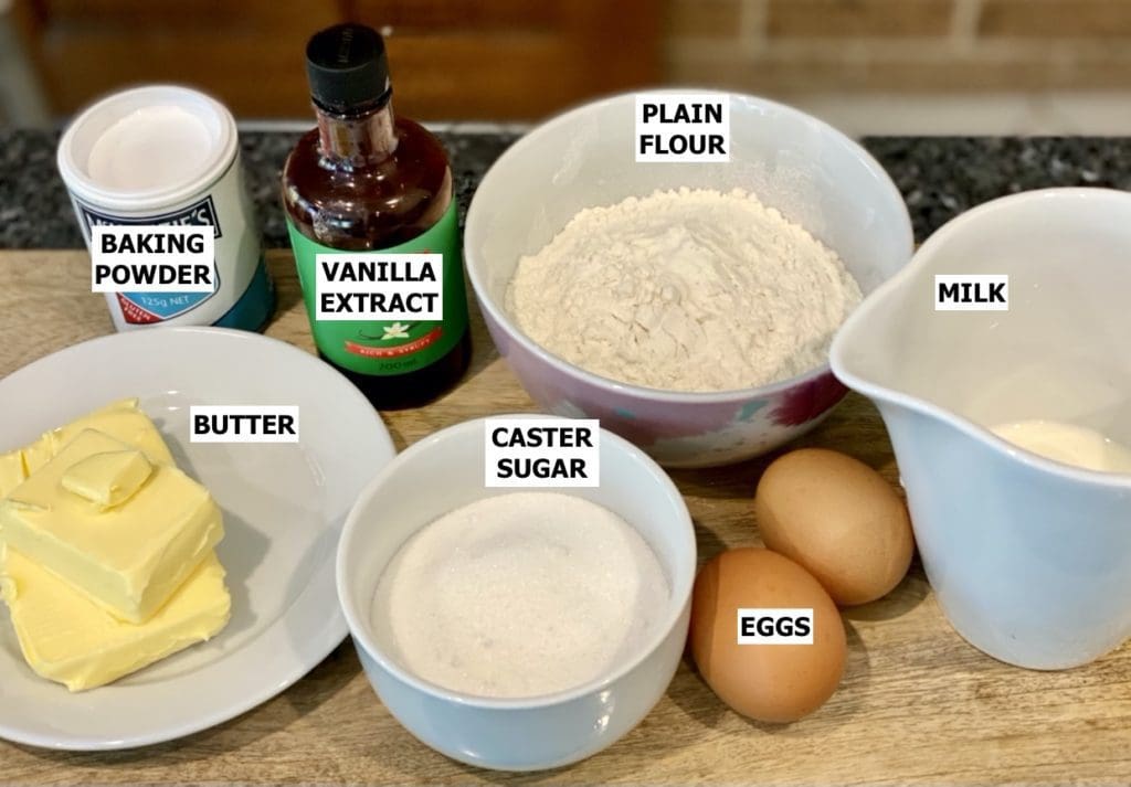 Ingredients for Lamington Cake