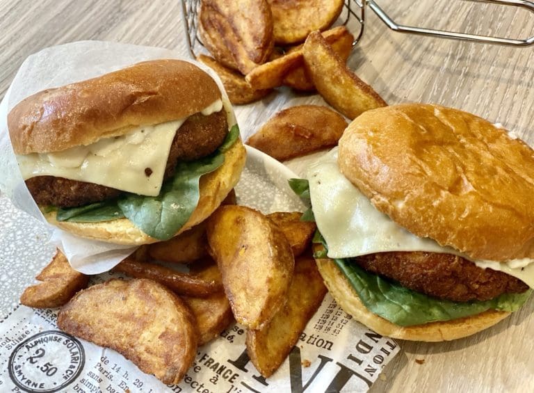 fried portobello mushroom burger