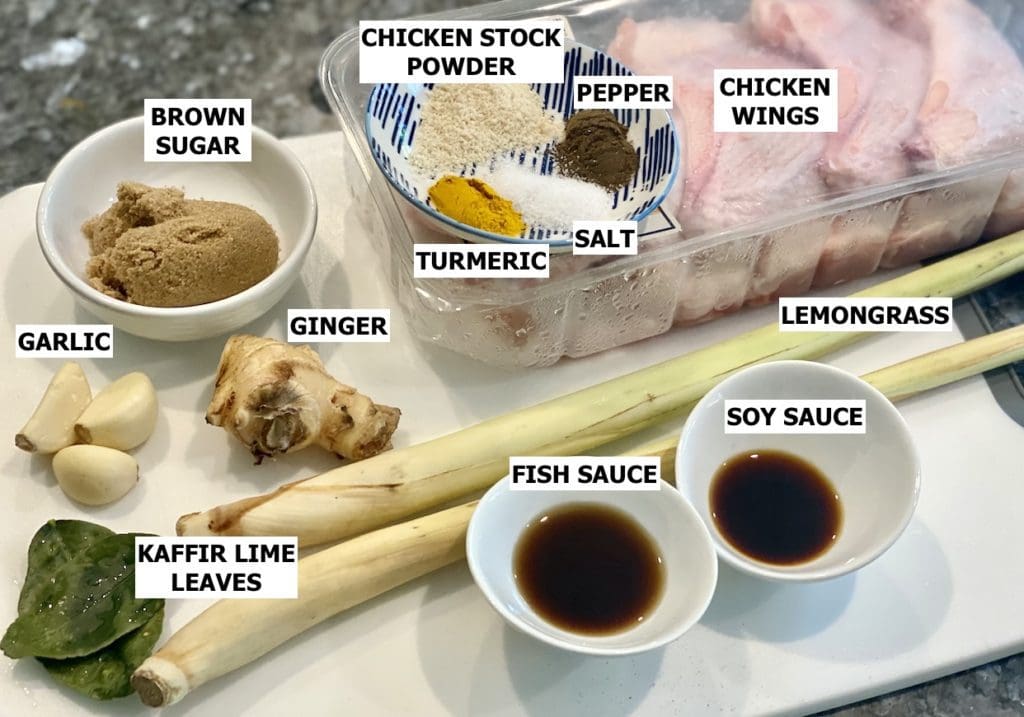 Ingredients needed for Cambodian Lemongrass Chicken