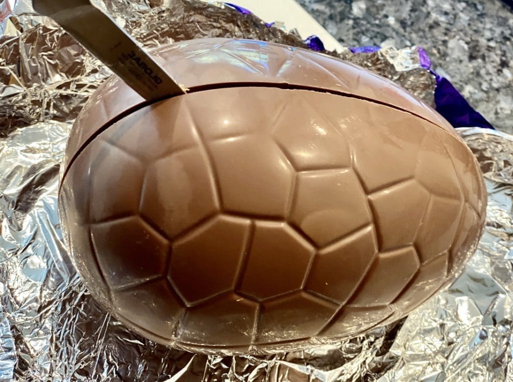 opening the chocolate egg