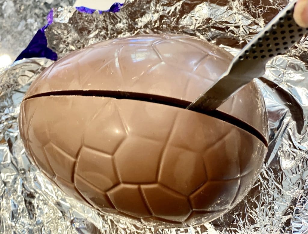 opening the chocolate egg