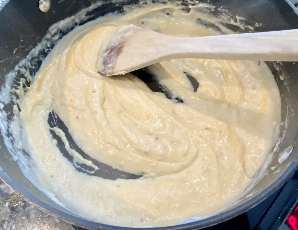 making the cheese sauce