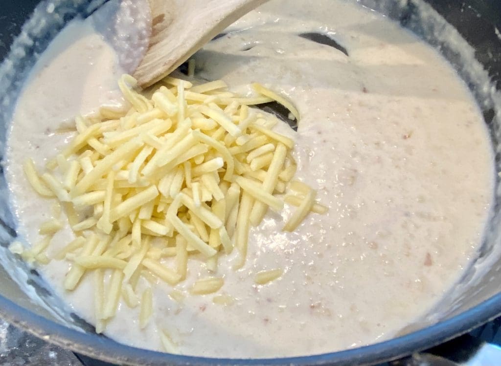 making the cheese sauce