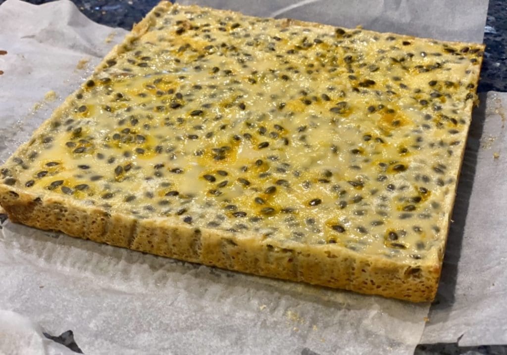 Easy passionfruit slice