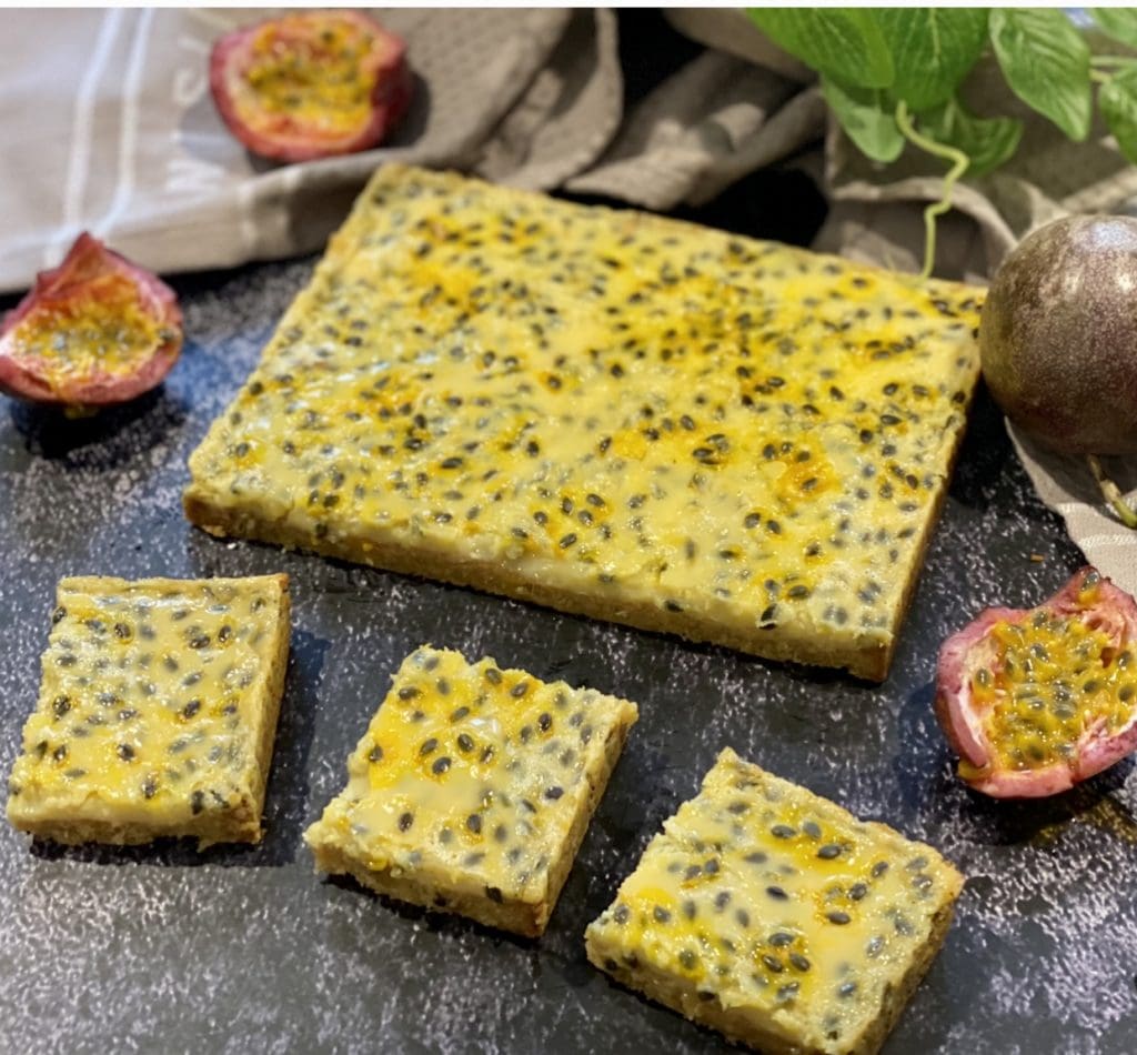 Easy passionfruit slice