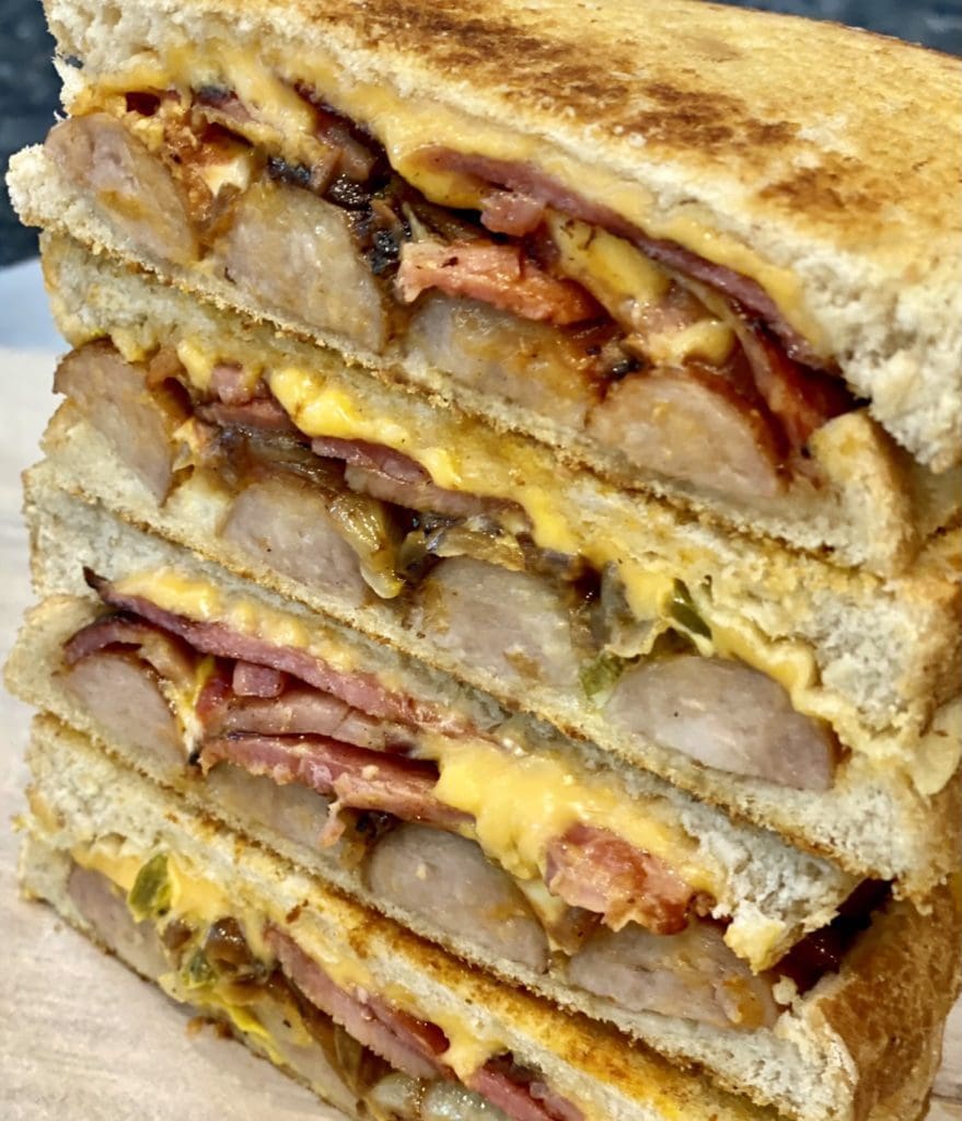 Bacon and Sausage Sandwich