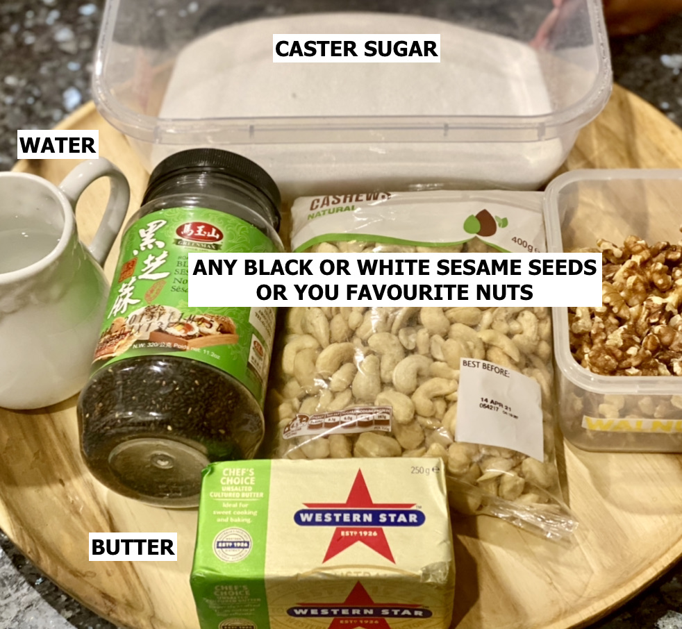 Ingredients needed for brittle