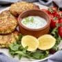 Salmon Patties with Cheese and Broccoli