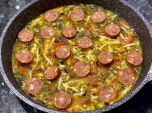 Spanish omelette with chorizo