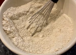 mixing flour