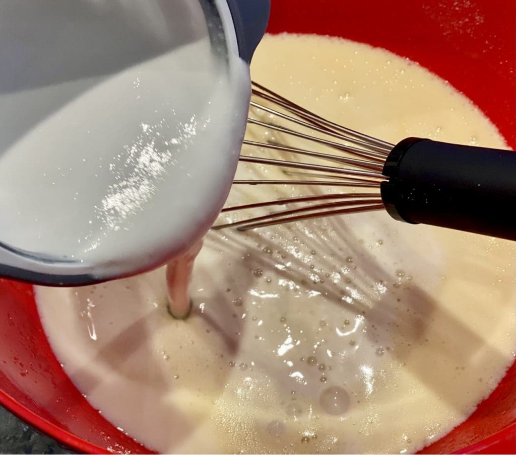 mixing the batter