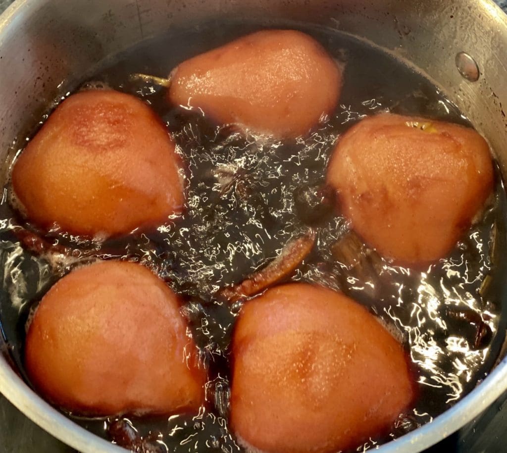 Poached Pears In Red Wine