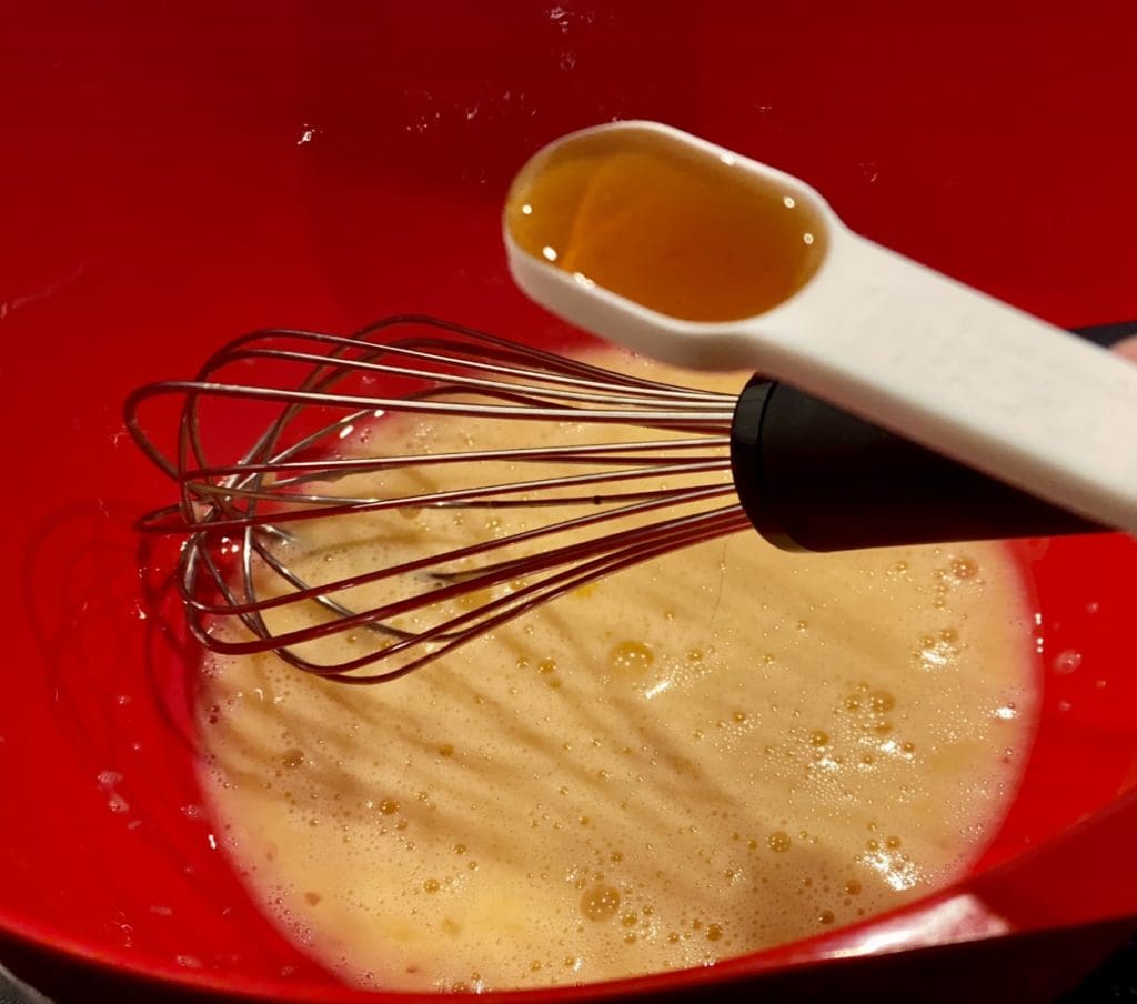 mixing the batter