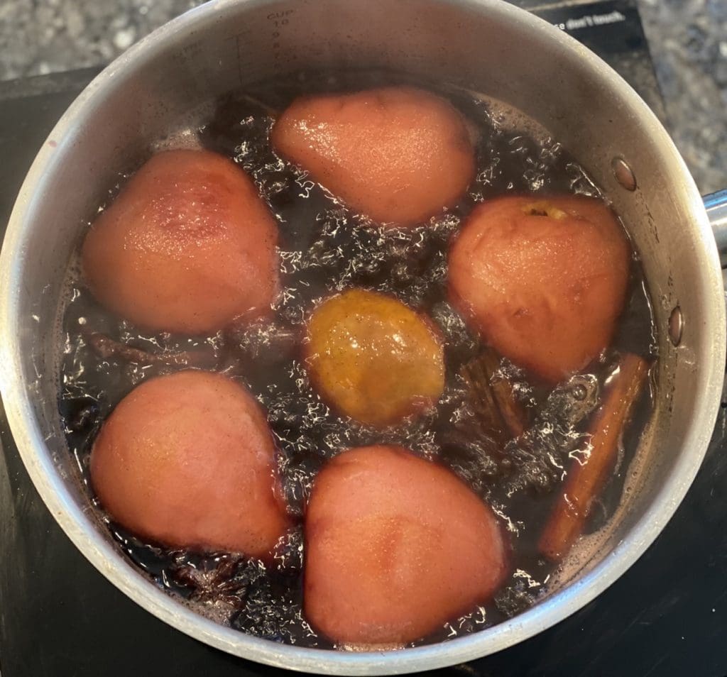 Poached Pears In Red Wine