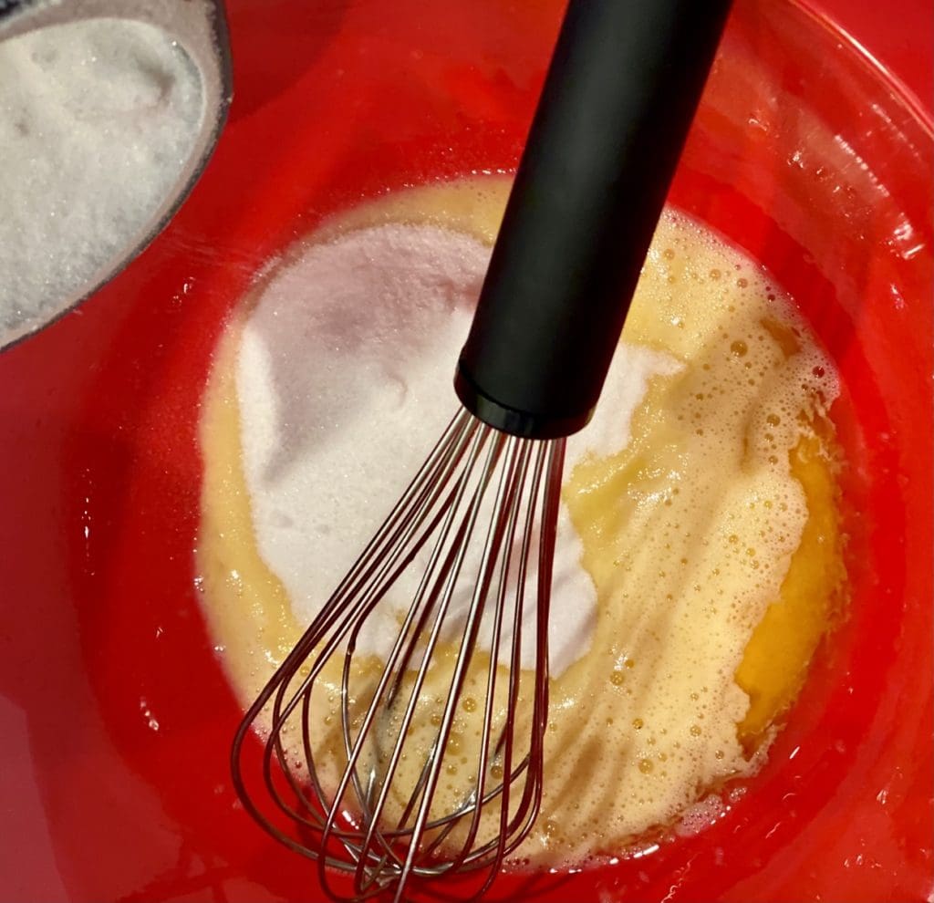 mixing the batter
