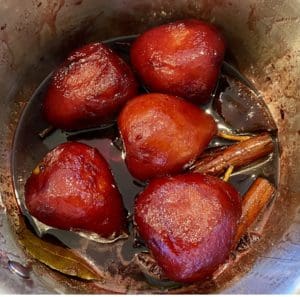 Poached Pears In Red Wine