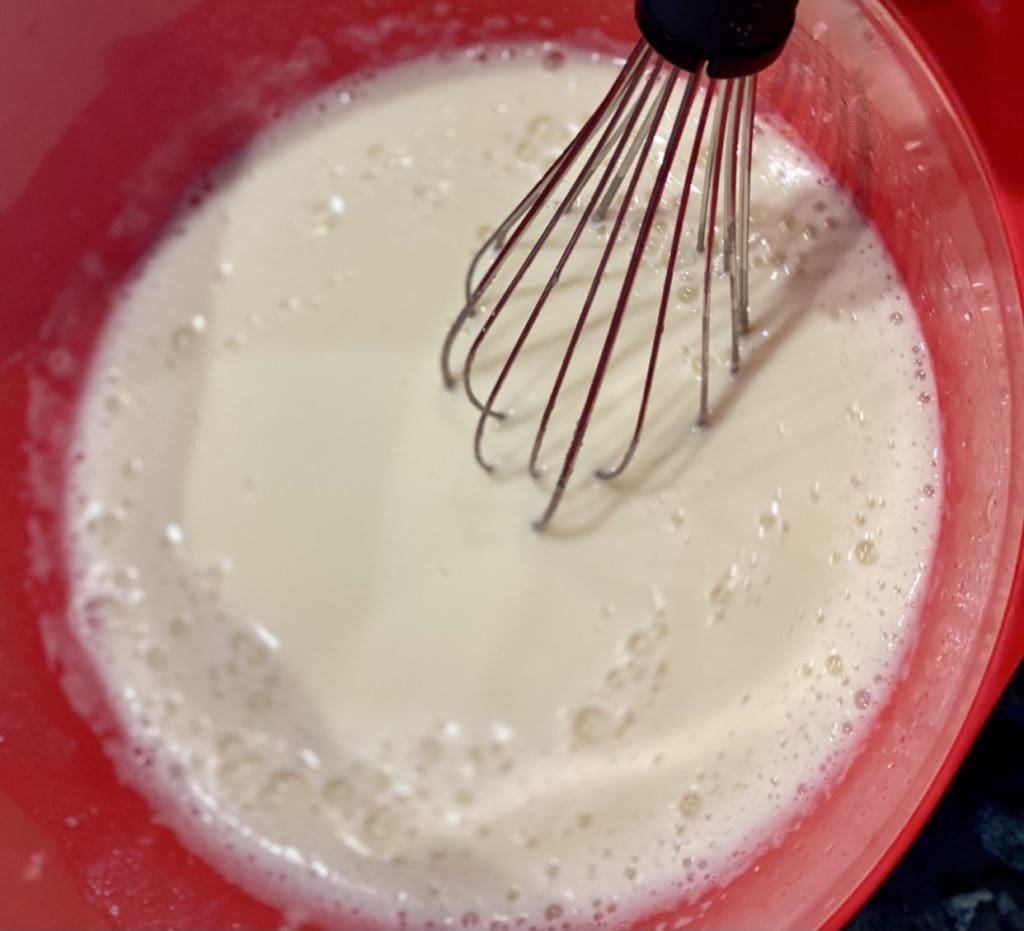 mixing the batter