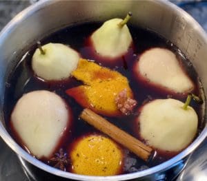 Poached Pears In Red Wine