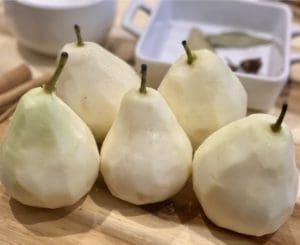 peeling pears