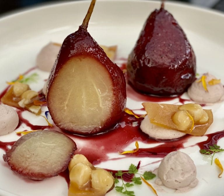 Poached Pears In Red Wine