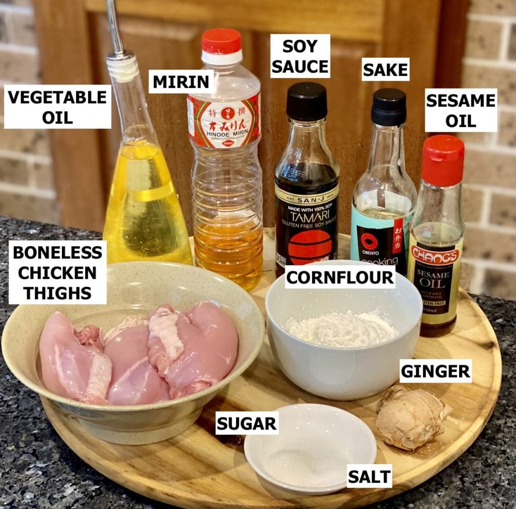 Ingredients for Karaage Fried Chicken