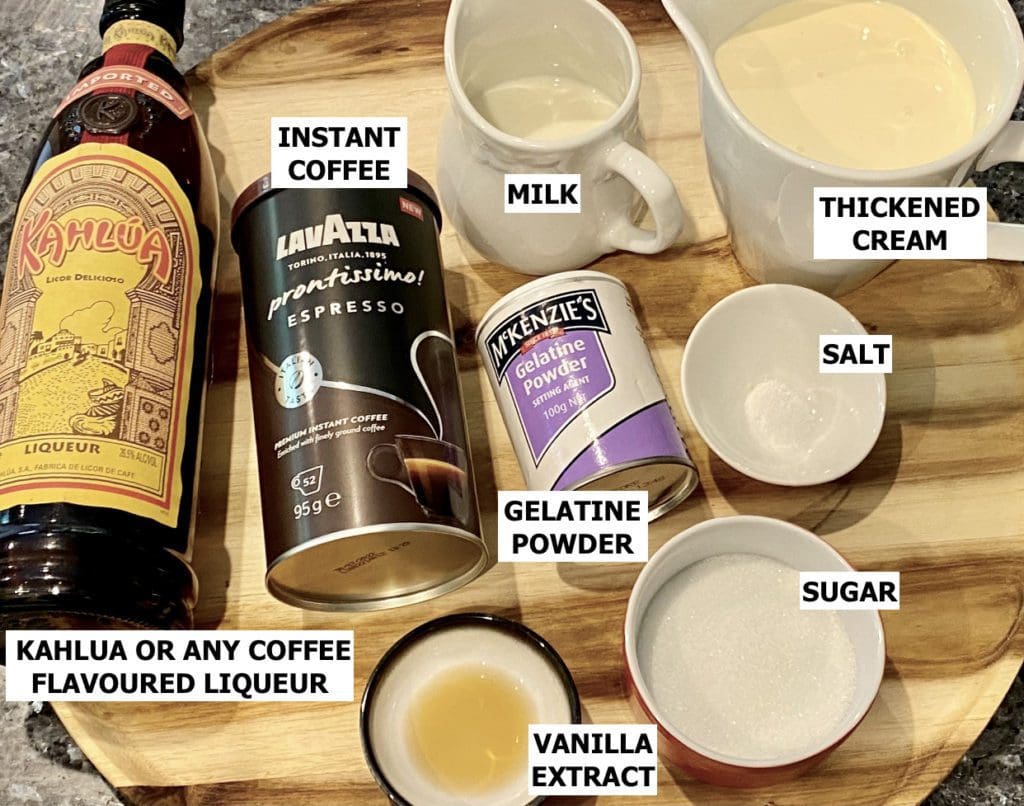 Ingredients for Coffee Panna Cotta