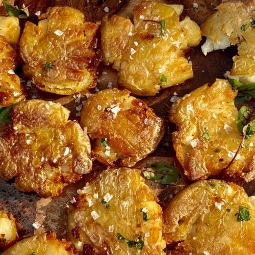 Salt and Vinegar Smashed Potatoes