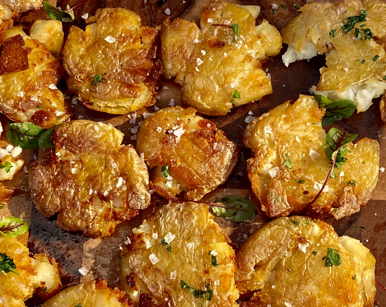 Salt and Vinegar Smashed Potatoes