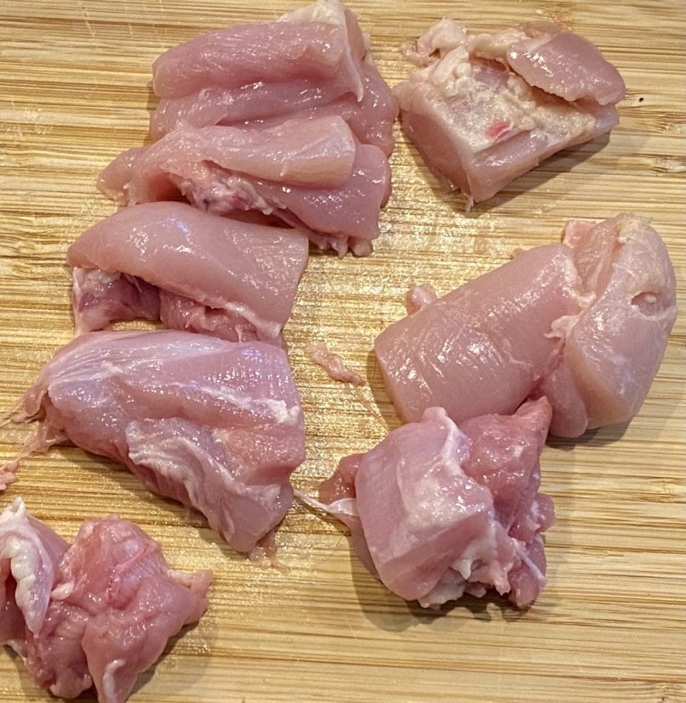preparing the chicken