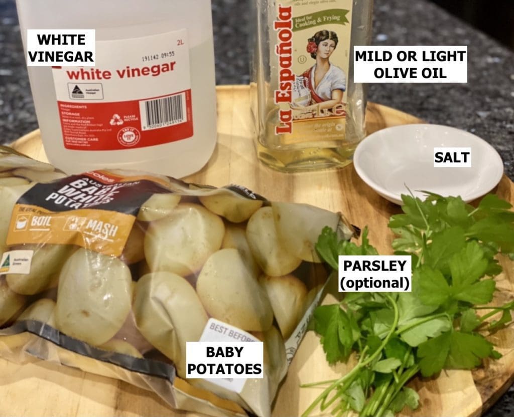 Ingredients for Salt and Vinegar Smashed Potatoes