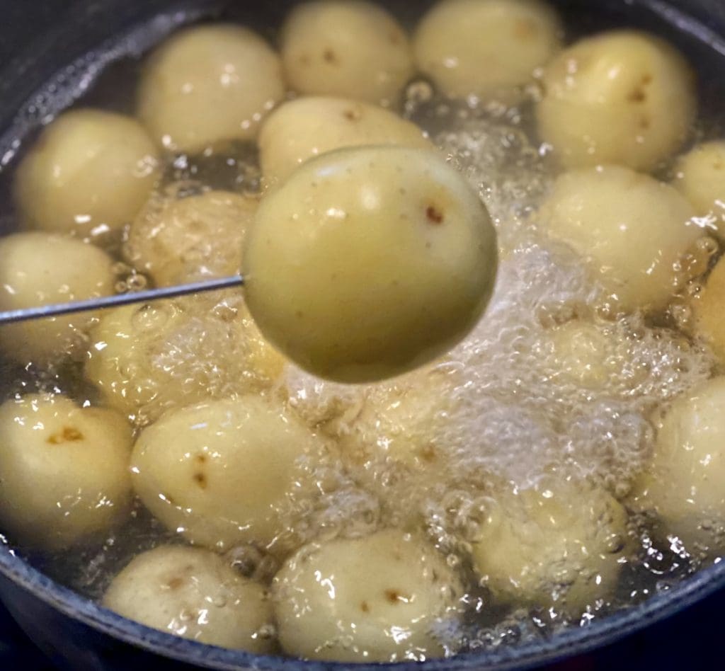 cooking potatoes