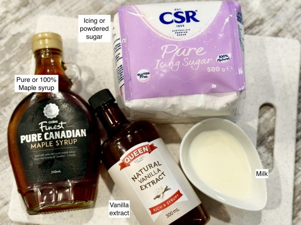 Ingredients for Maple Glaze