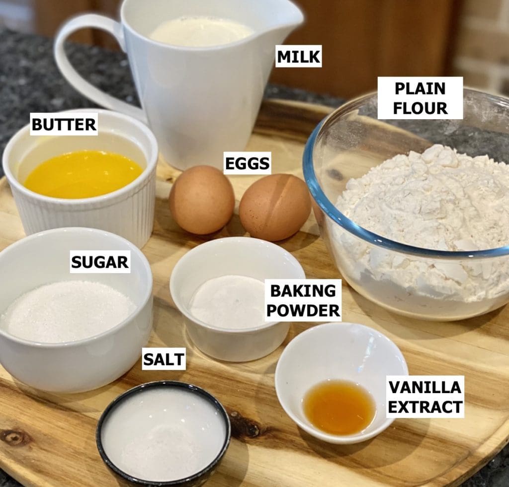 Ingredients for Easy Waffles