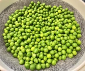boiling potatoes and peas
