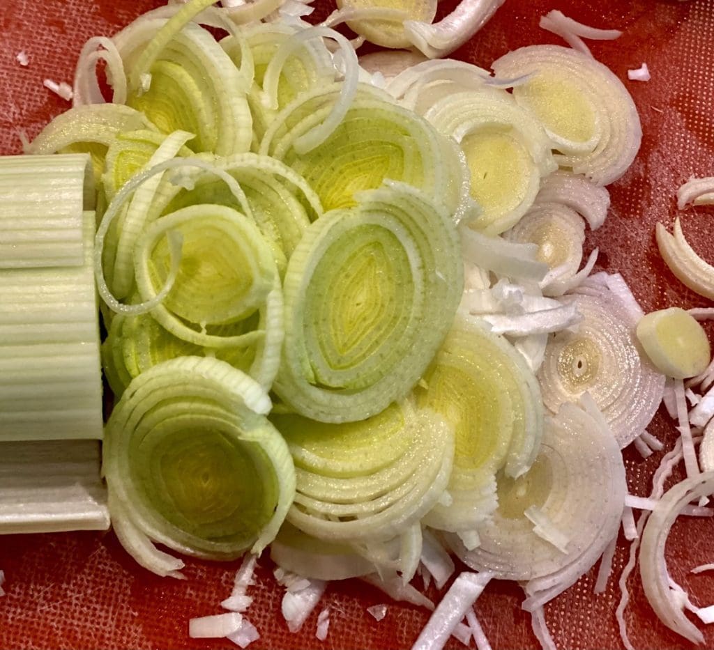 slicing veggies