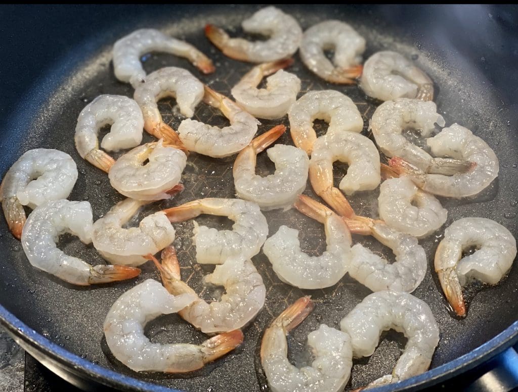 cooking prawns