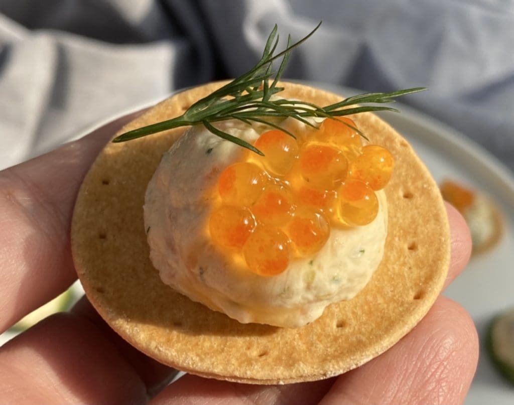 Smoked salmon canapés