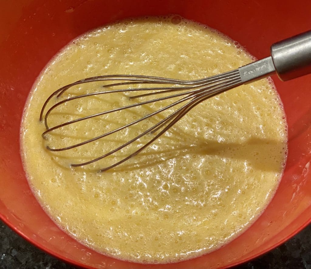 mixing the batter