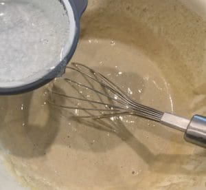 mixing the batter